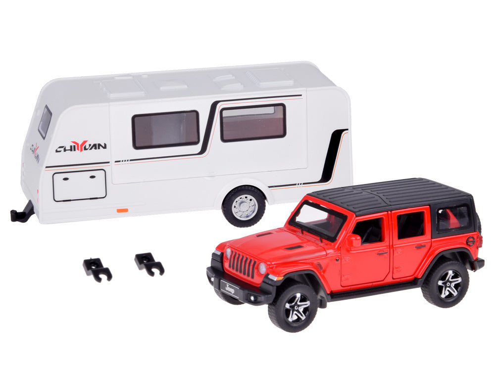 Visureigio ir kemperio rinkinys su šviesos ir garso efektais, raudona