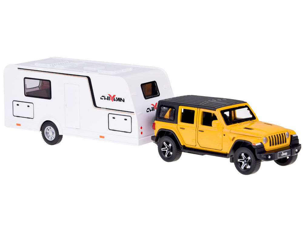 Visureigio ir kemperio rinkinys su šviesos ir garso efektais, geltona