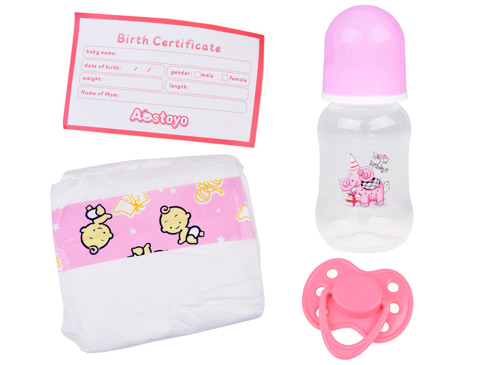 Minkšta lėlė su priedais 50 cm, rožinė