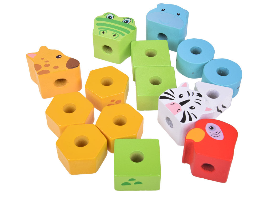 Edukacinė spalvota medinė gyvūnų dėlionė