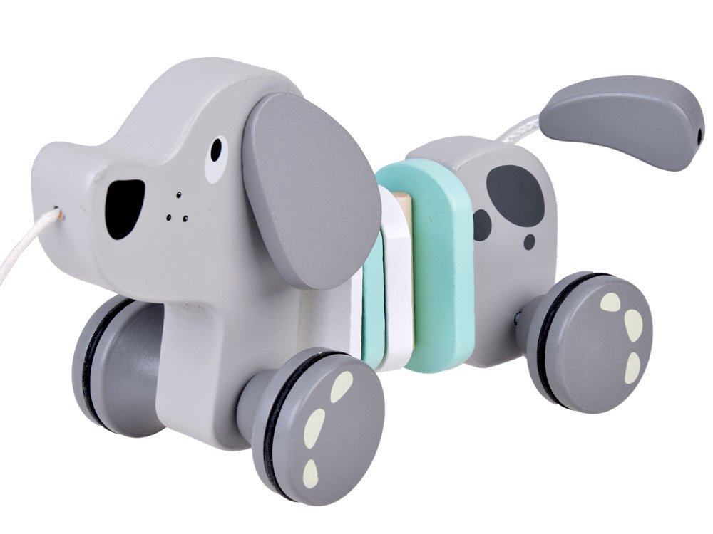 Medinis traukiams šuniukas vaikams, pilkas