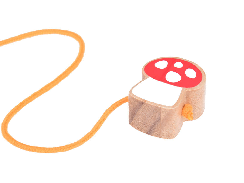 Medinis ežiukas ant ratukų su spalvotais kamuoliukais