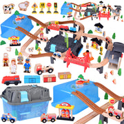 Mediniai traukinio bėgiai su priedais miestui kurti 100 el.