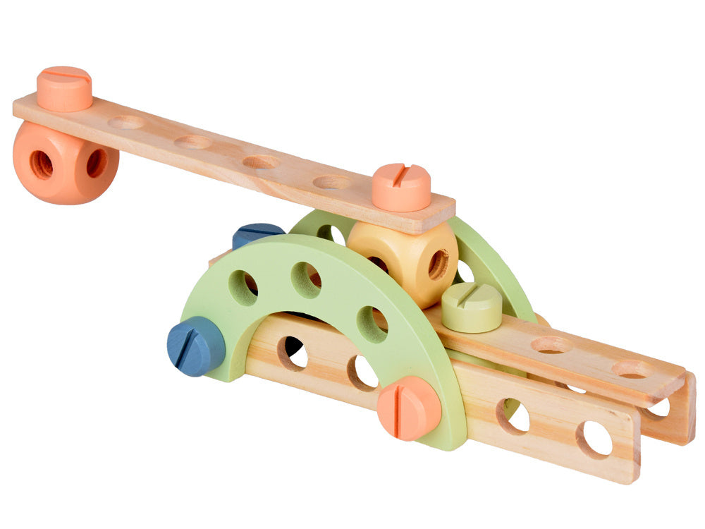 Medinių konstrukcijų rinkinys vaikams 129 el.