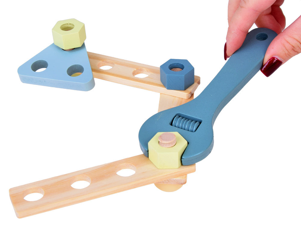 Medinių konstrukcijų rinkinys vaikams 129 el.