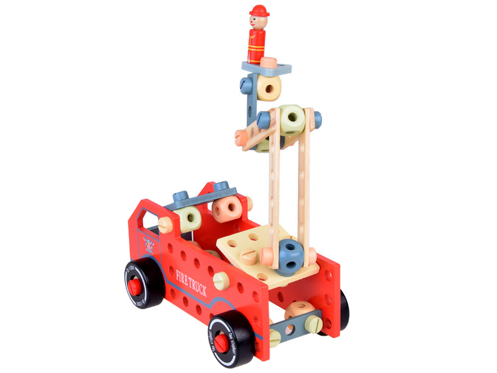 Medinių konstrukcijų rinkinys vaikams 129 el.