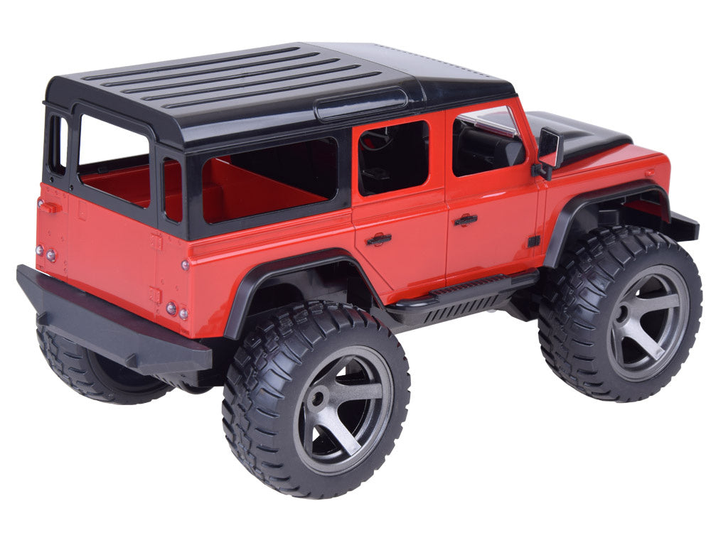 Nuotoliniu būdu valdomas Land Rover Off-road automobilis, raudonas