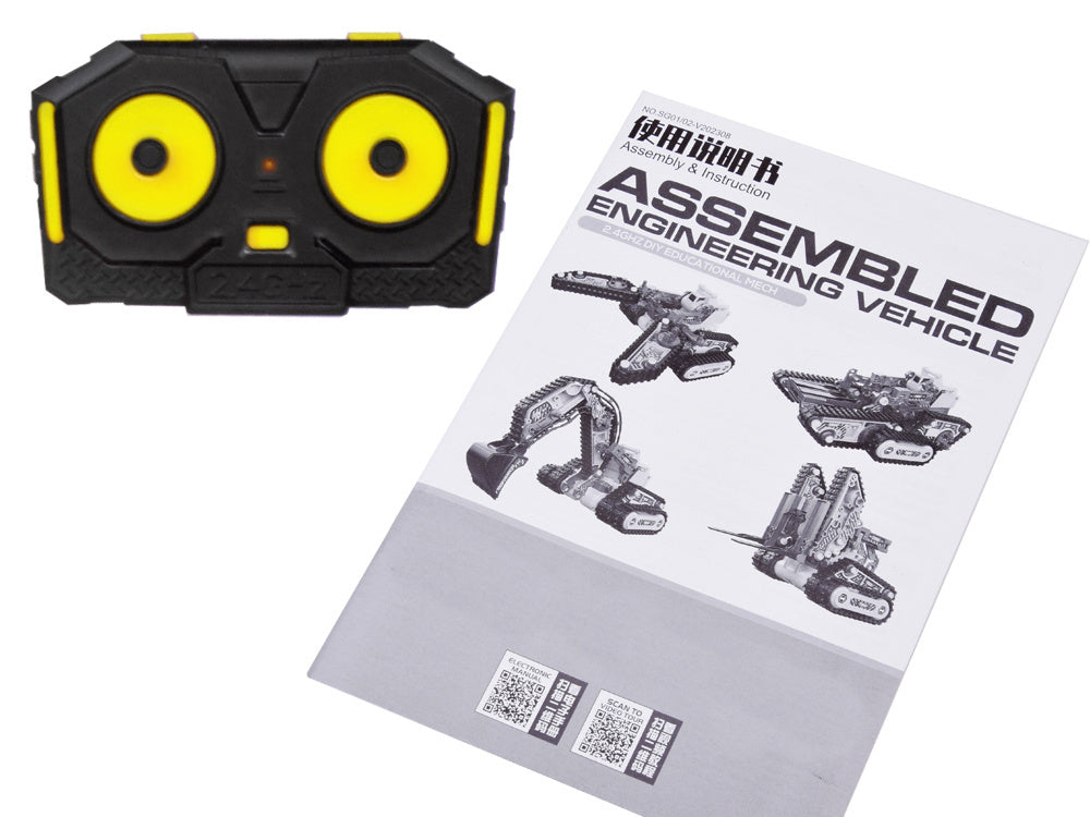 Nuotoliniu būdu valdomo konstruktoriaus rinkinys 4in1 176 el, statybinė technika