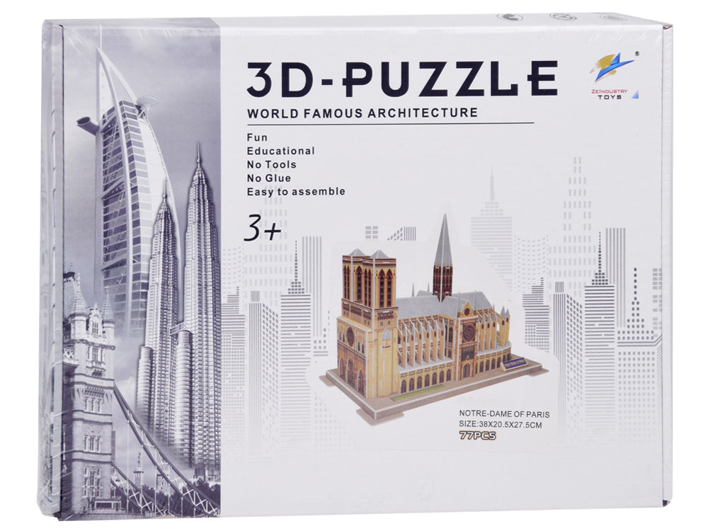 3D Paryžiaus Notre-Dame katedros dėlionė 77 el.