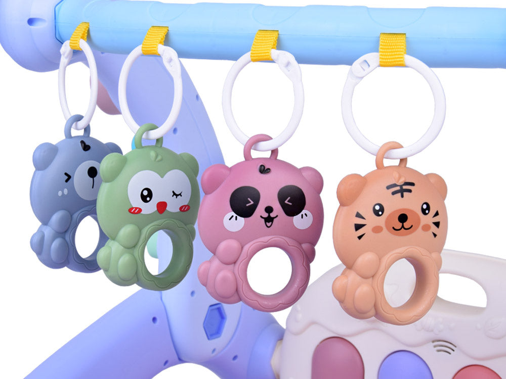 Mokomasis kilimėlis su integruotu stumduku ir pianinu vaikams 3in1, mėlynas