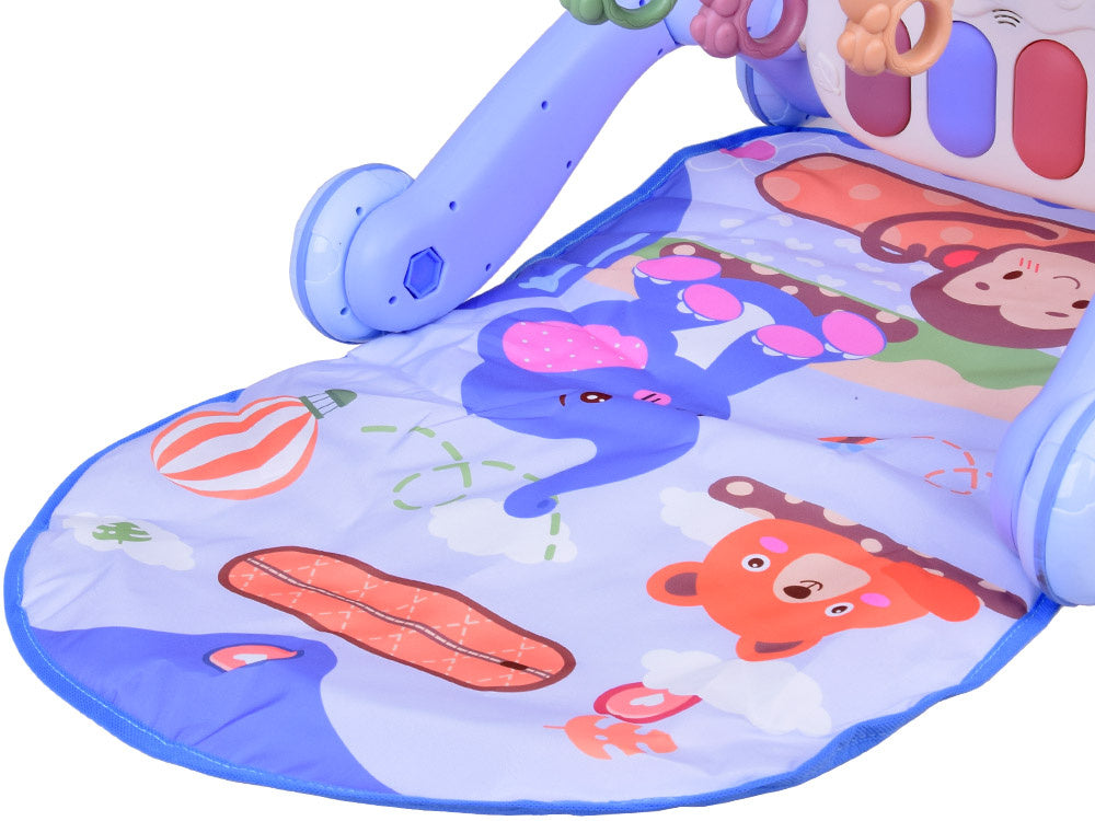 Mokomasis kilimėlis su integruotu stumduku ir pianinu vaikams 3in1, mėlynas