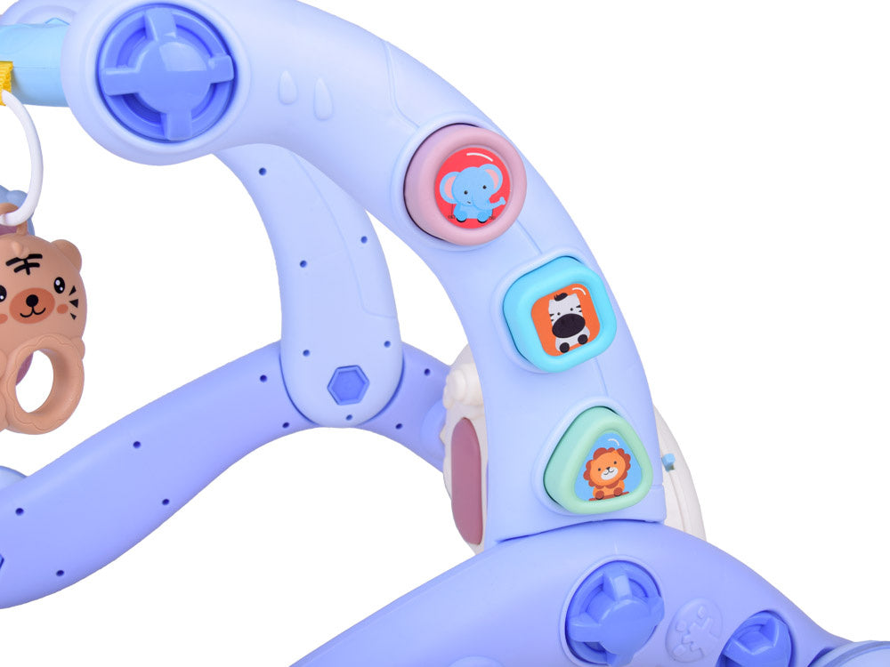 Mokomasis kilimėlis su integruotu stumduku ir pianinu vaikams 3in1, mėlynas