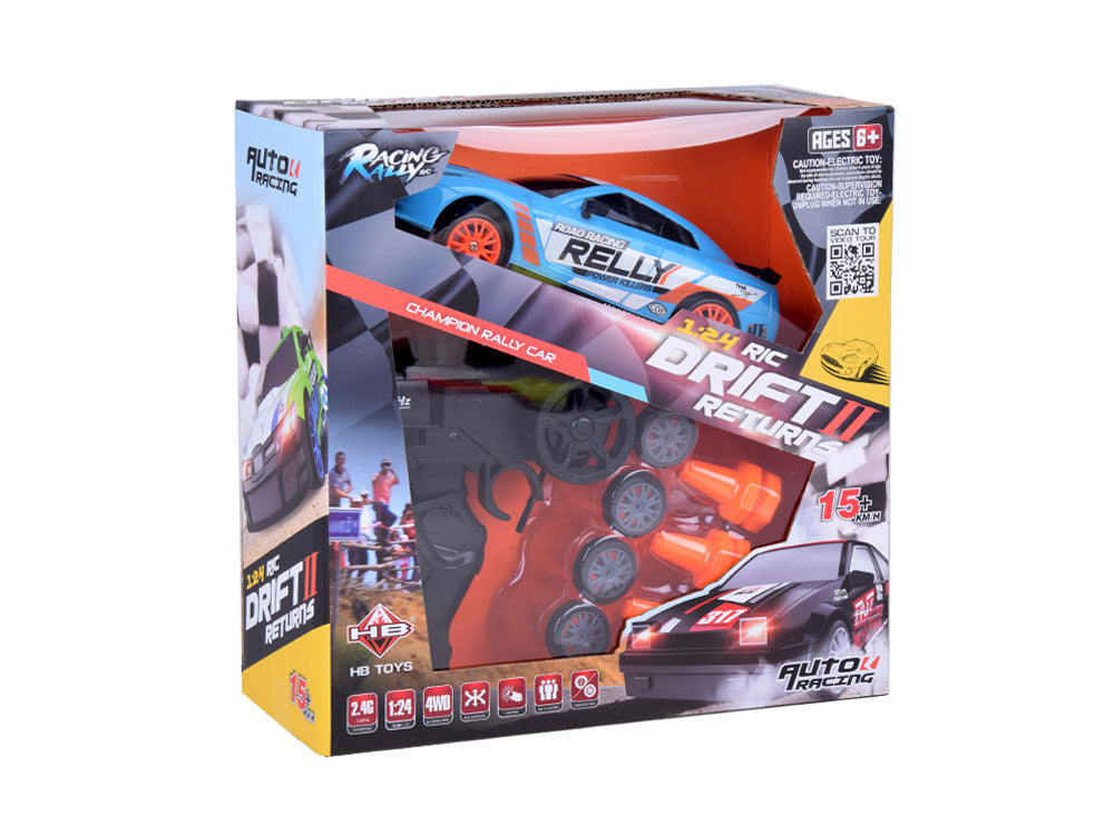 Nuotoliniu būdu valdomas drifto automobilis, mėlynas