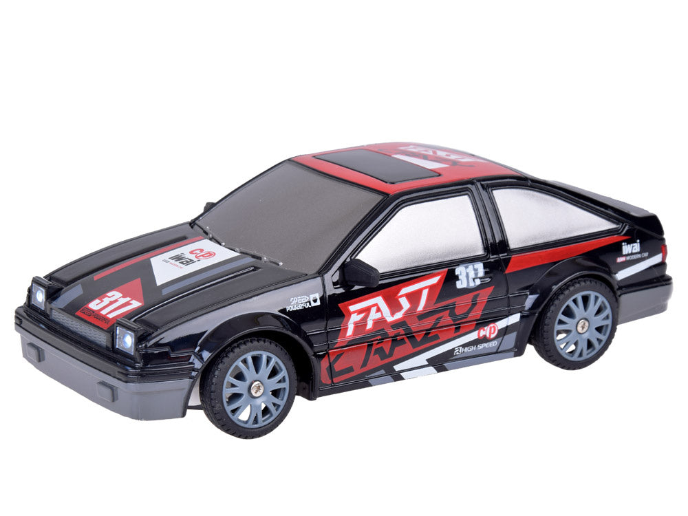 Nuotoliniu būdu valdomas drifto automobilis, juodas