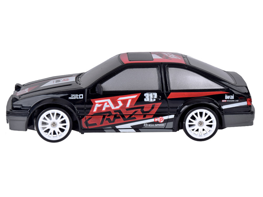 Nuotoliniu būdu valdomas drifto automobilis, juodas