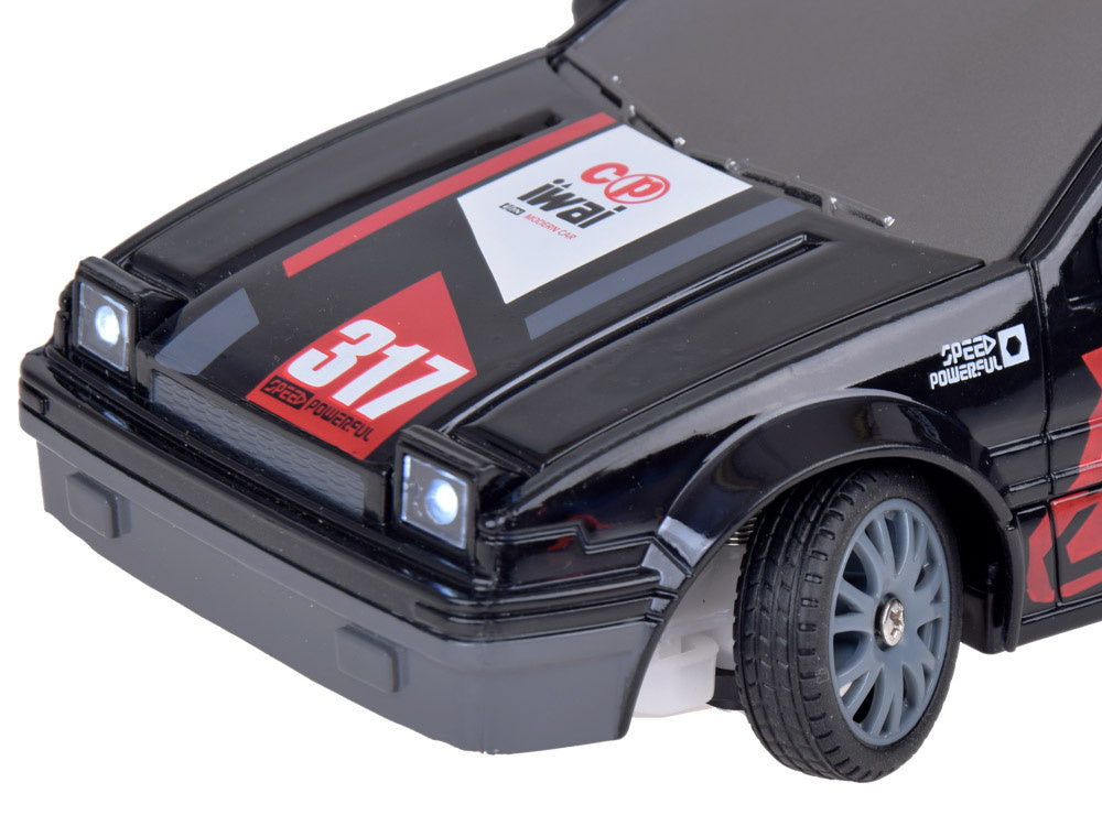 Nuotoliniu būdu valdomas drifto automobilis, juodas