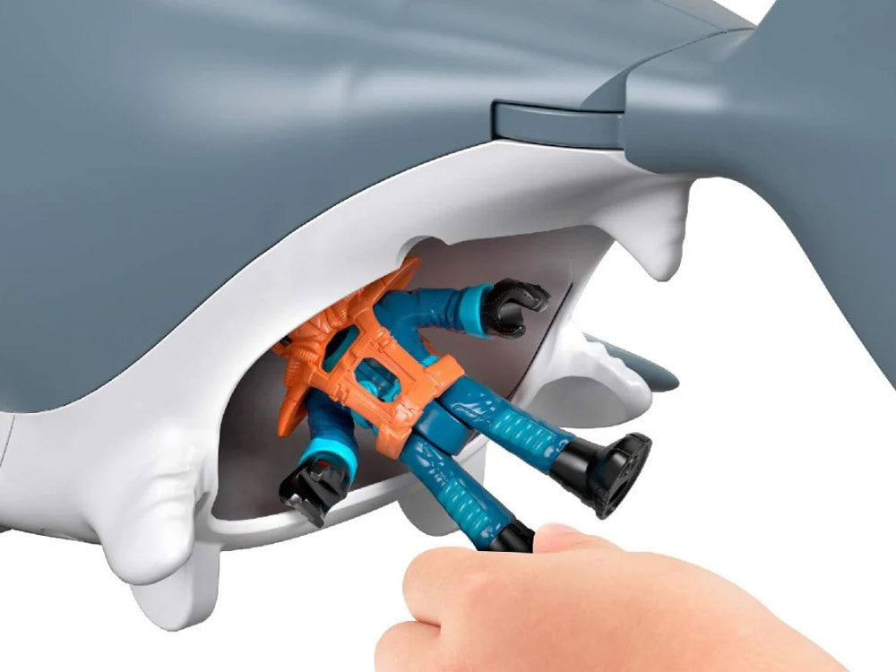 Žaislinio ryklio figūrėlė su judančia burna ir priedais, Imaginext