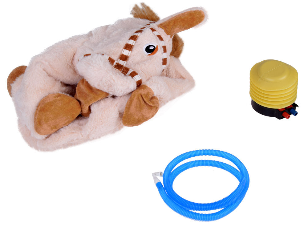 Pripučiamas šokliukas ponis su pompa, šviesiai rudas