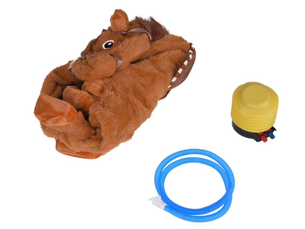 Pripučiamas šokliukas ponis su pompa, rudas