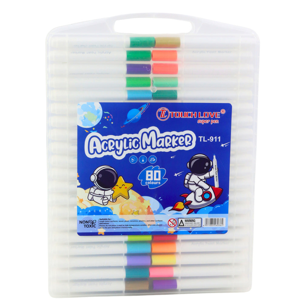 Akrilinių žymeklių rinkinys organizatoriuje, 80 vnt.