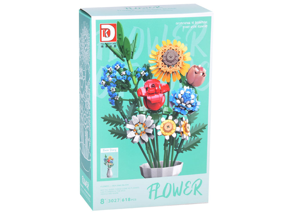 Statybinis konstruktorius vaikams „Gėlių puokštė“ 618 el.