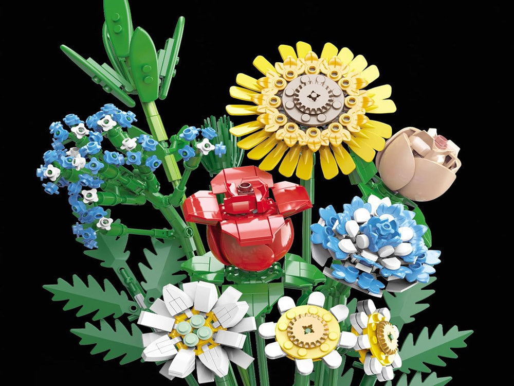 Statybinis konstruktorius vaikams „Gėlių puokštė“ 618 el.