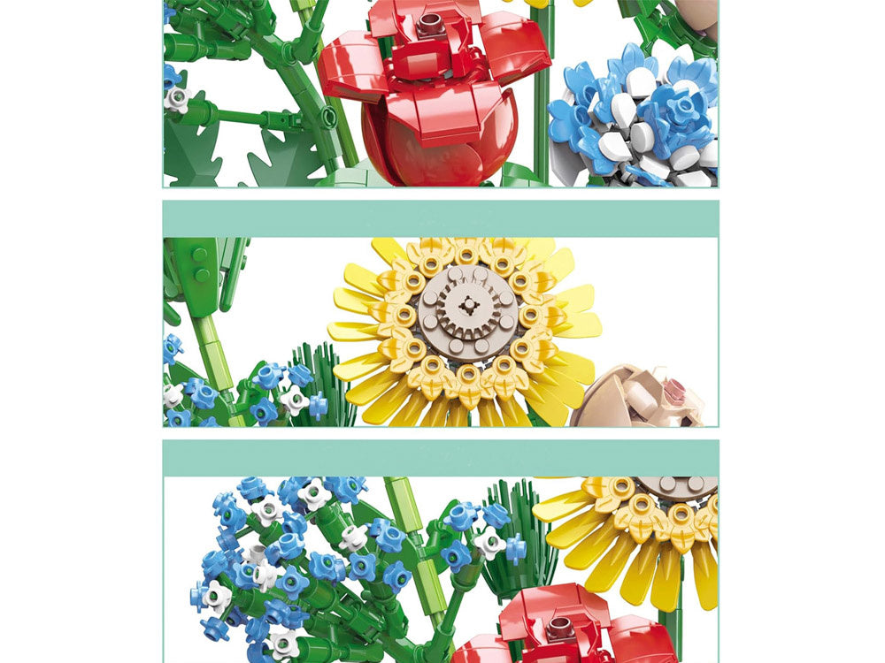 Statybinis konstruktorius vaikams „Gėlių puokštė“ 618 el.