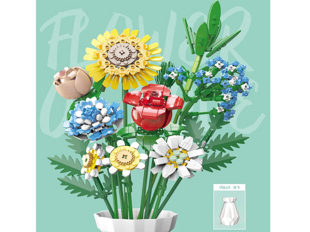 Statybinis konstruktorius vaikams „Gėlių puokštė“ 618 el.