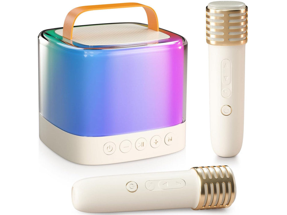 Nešiojamas belaidis garsiakalbis su 2 mikrofonais ir „Bluetooth“