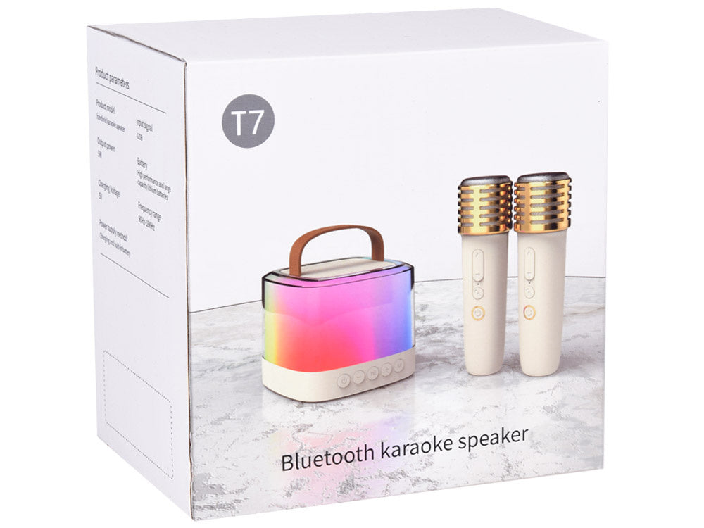 Nešiojamas belaidis garsiakalbis su 2 mikrofonais ir „Bluetooth“