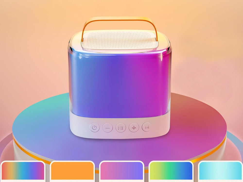 Nešiojamas belaidis garsiakalbis su 2 mikrofonais ir „Bluetooth“