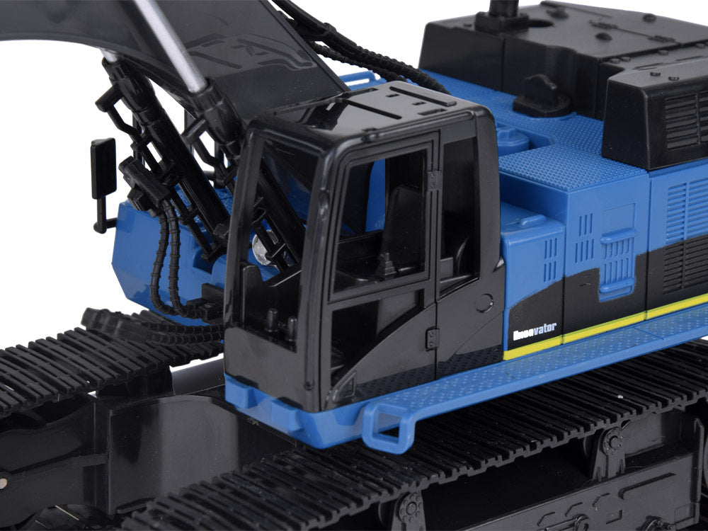 Nuotoliniu būdu valdomas vikšrinis ekskavatorius su dūmų efektu