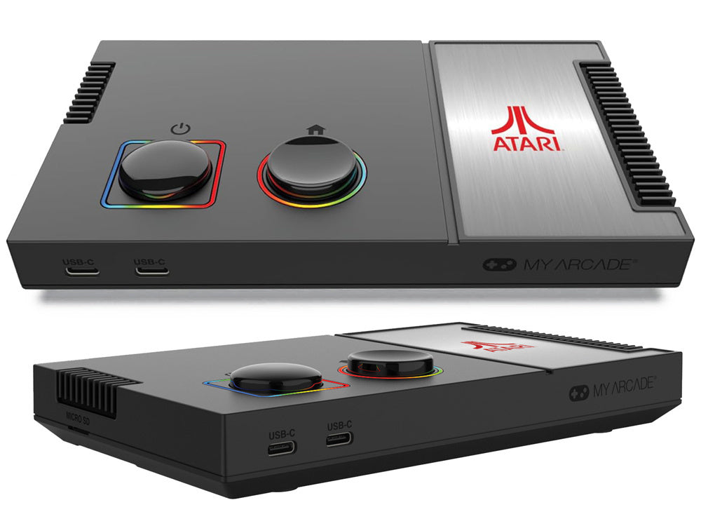 Retro televizoriaus konsolė su vairalazdėmis ATARI