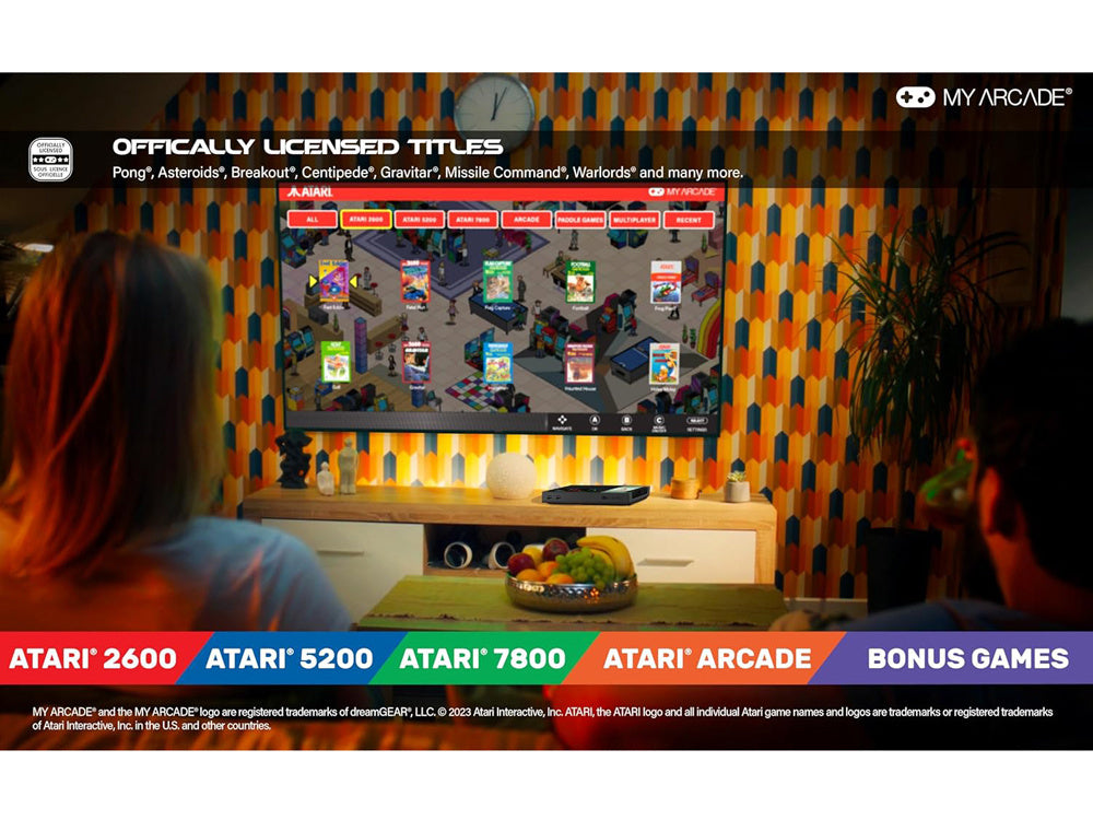 Retro televizoriaus konsolė su vairalazdėmis ATARI