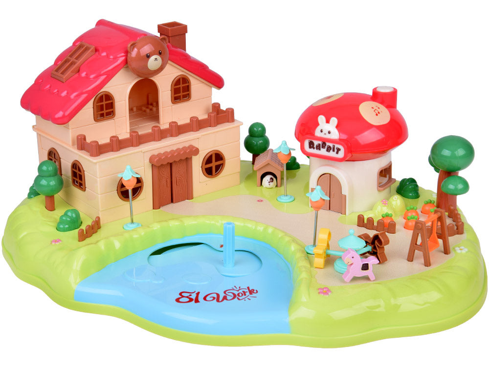 Interaktyvus magnetinis namelis su judančiomis dalimis, raudonas