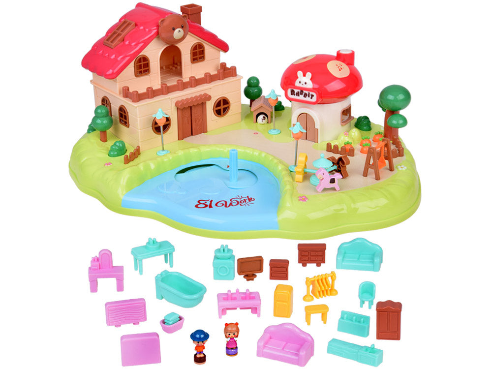 Interaktyvus magnetinis namelis su judančiomis dalimis, raudonas