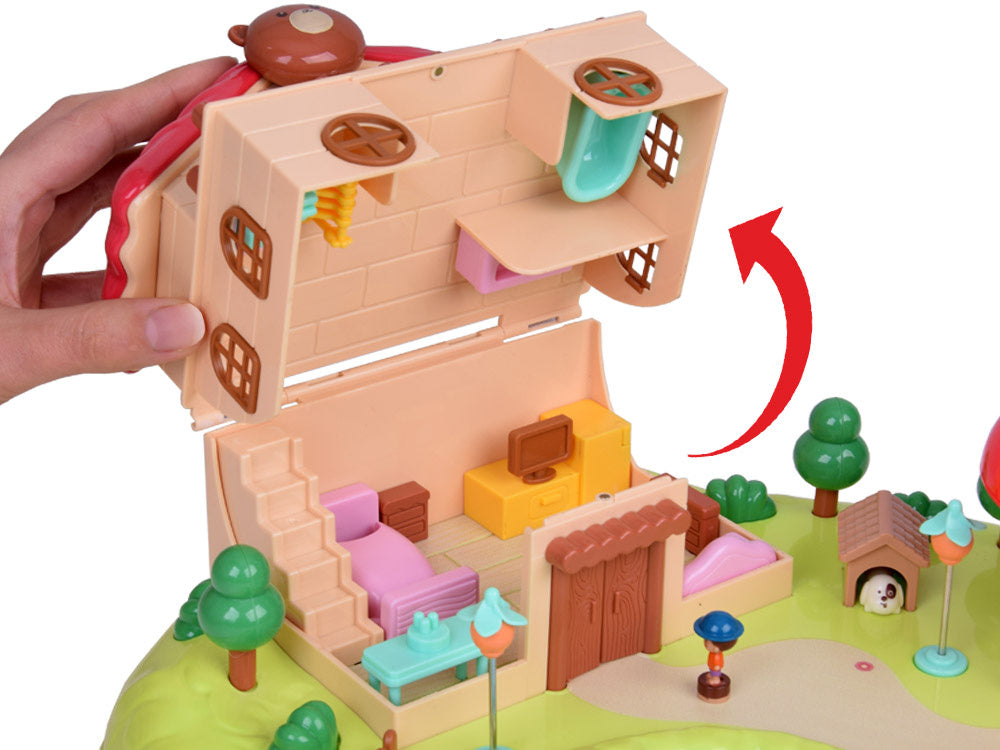 Interaktyvus magnetinis namelis su judančiomis dalimis, raudonas