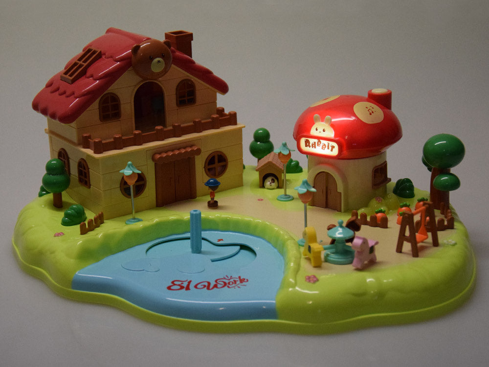 Interaktyvus magnetinis namelis su judančiomis dalimis, raudonas