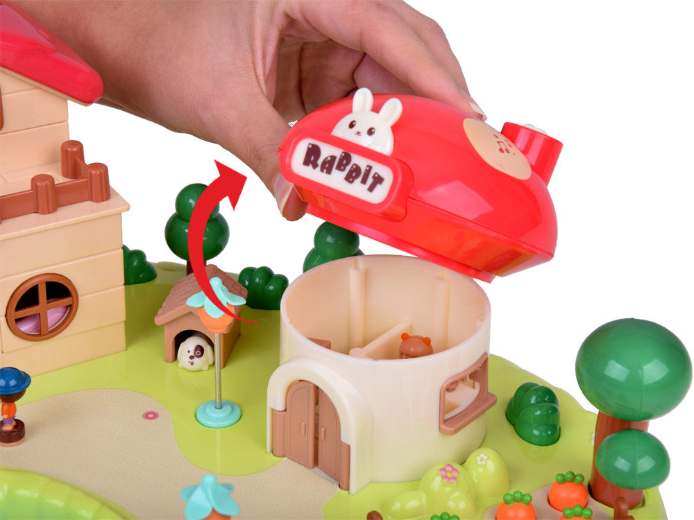 Interaktyvus magnetinis namelis su judančiomis dalimis, raudonas