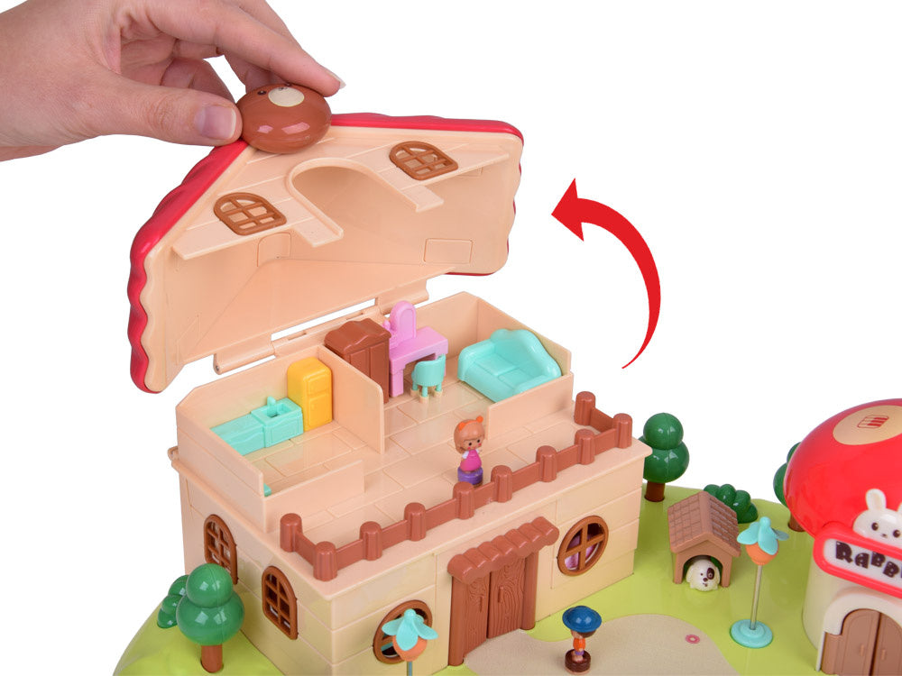 Interaktyvus magnetinis namelis su judančiomis dalimis, raudonas