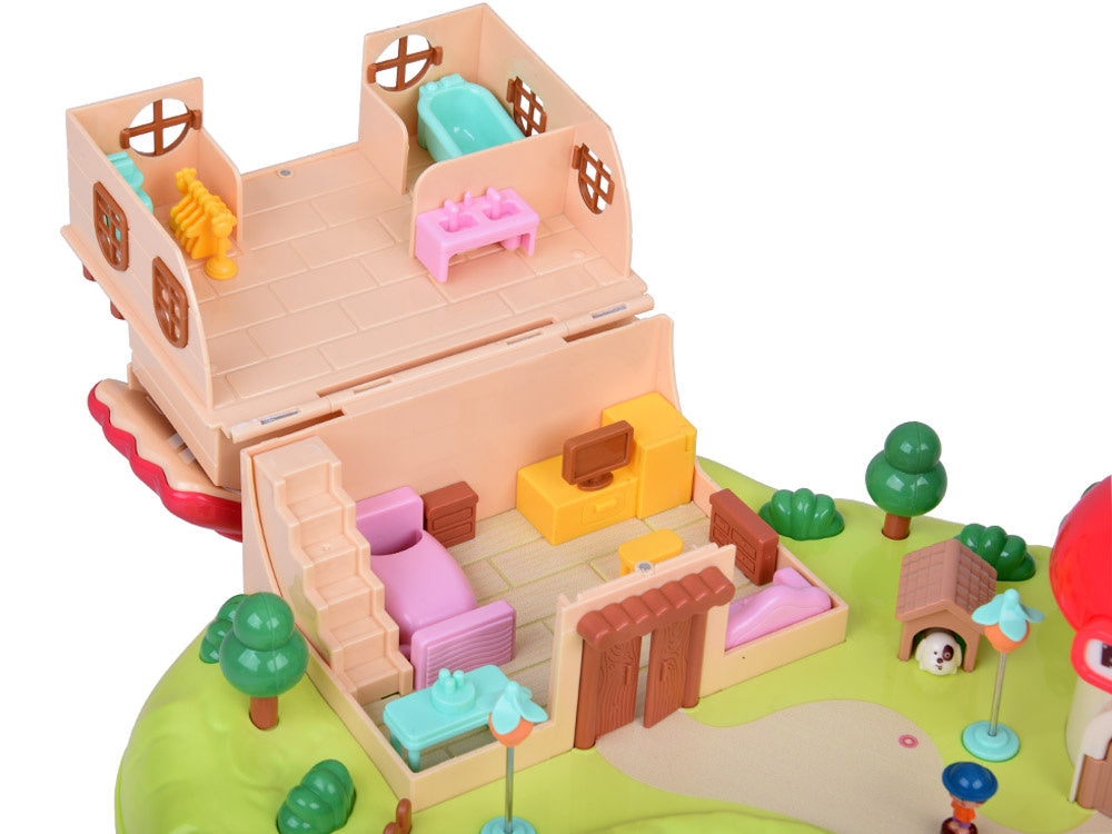 Interaktyvus magnetinis namelis su judančiomis dalimis, raudonas