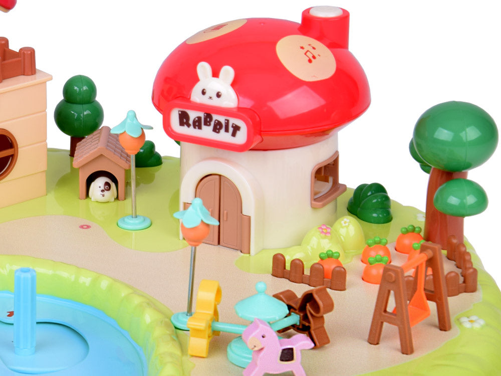 Interaktyvus magnetinis namelis su judančiomis dalimis, raudonas