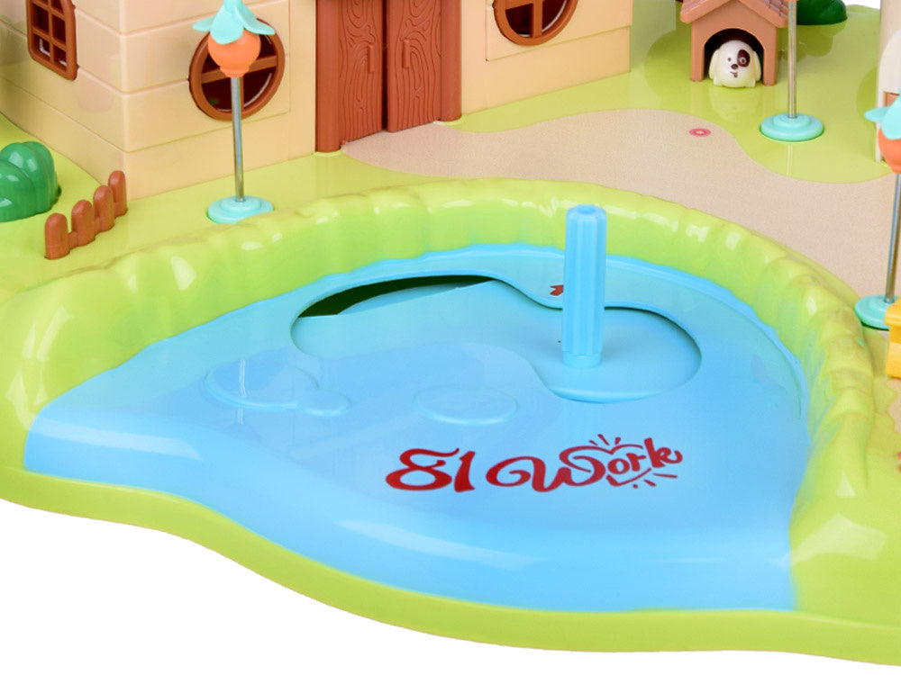 Interaktyvus magnetinis namelis su judančiomis dalimis, raudonas