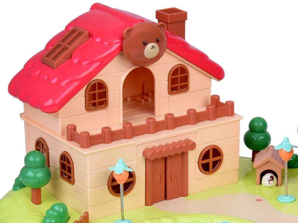 Interaktyvus magnetinis namelis su judančiomis dalimis, raudonas