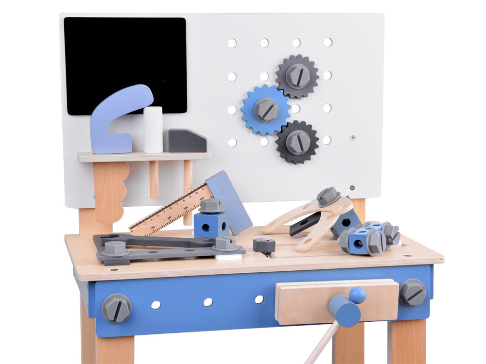 Didelis medinių dirbtuvių įrankių rinkinys vaikams