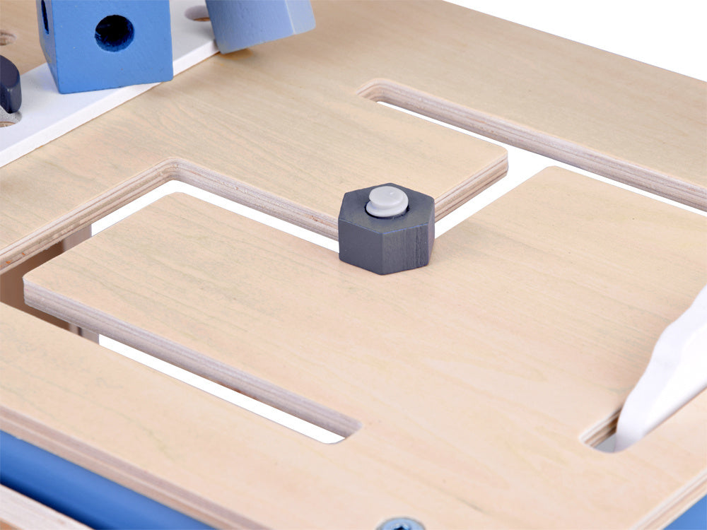 Didelis medinių dirbtuvių įrankių rinkinys vaikams