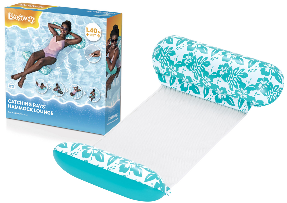 Pripučiamas plaukimo čiužinys su tinkleliniu dugnu 140x87cm, Bestway 43839
