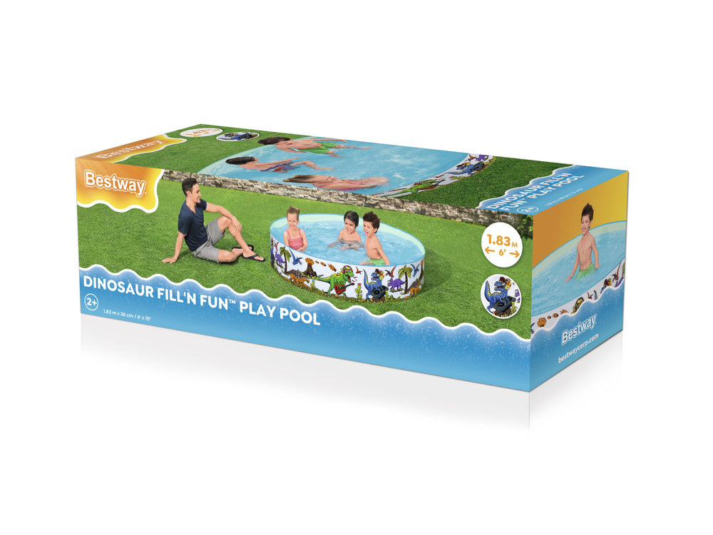 Sodo baseinas vaikams su dinozaurų motyvais 183x38cm, Bestway 55022