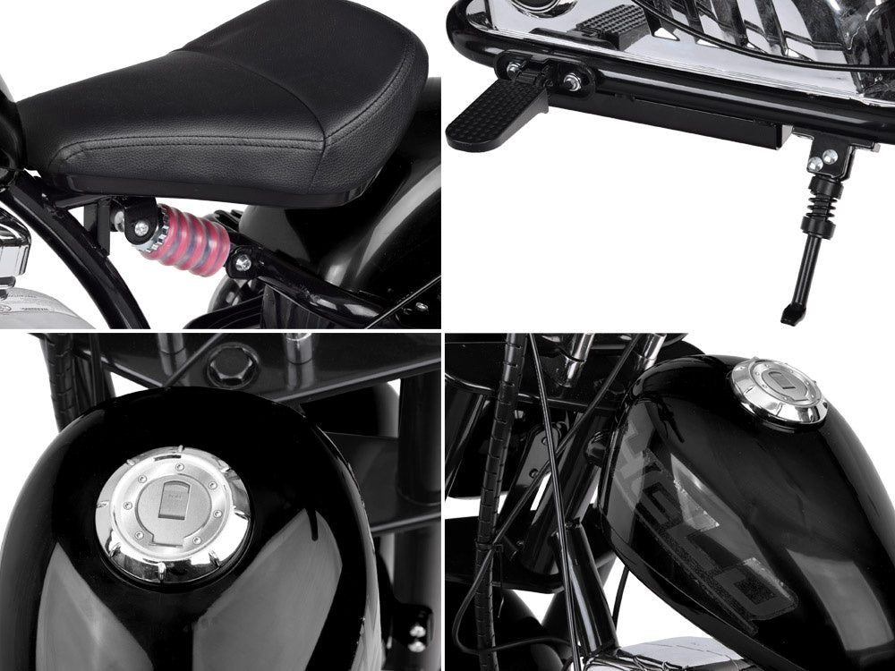 Vienvietis elektrinis motociklas vaikams iki 80 kg, juodas