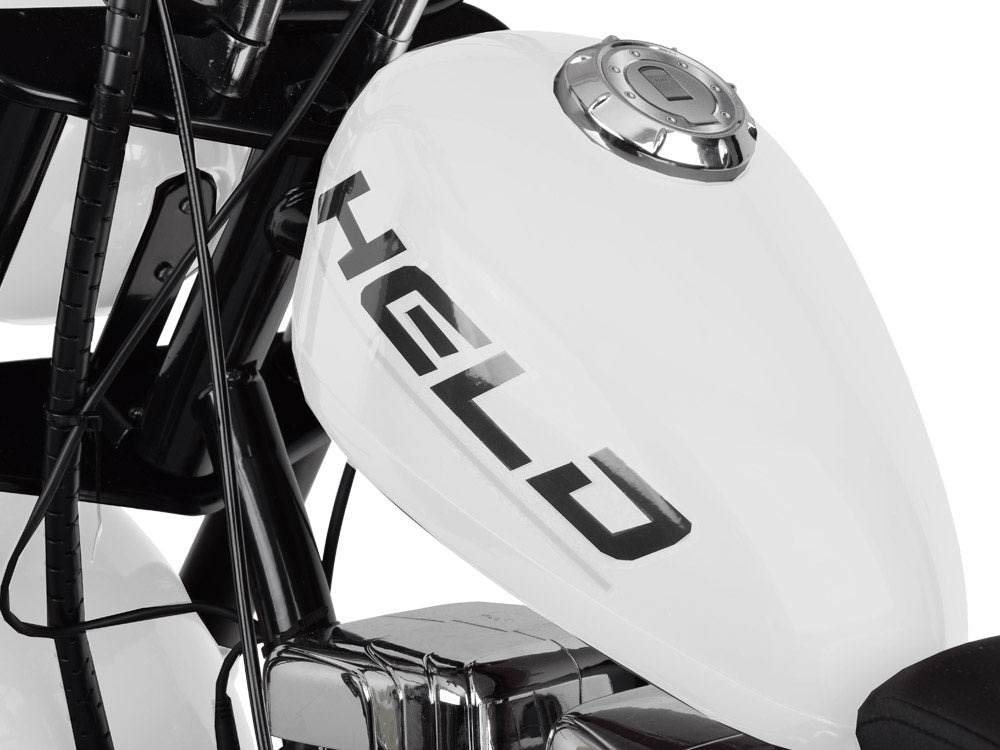 Vienvietis elektrinis motociklas vaikams iki 80 kg, baltas